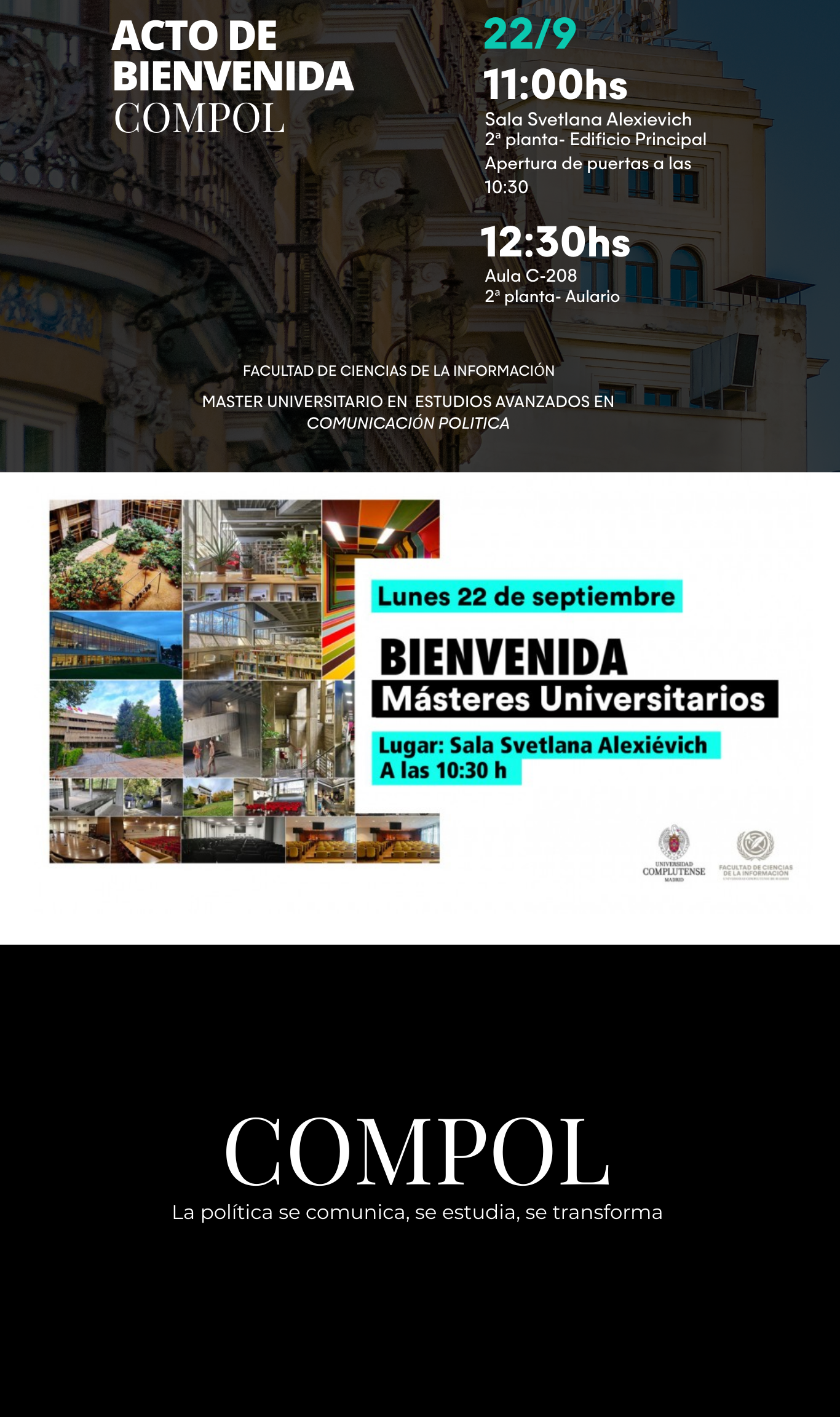 Te esperamos el día 22 de septiembre en el acto de bienvenida!